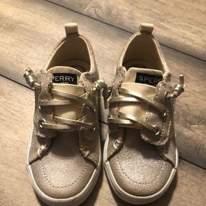 Sperry Toddler Sz 7 Coast Vibe Gold Shimmer Shoes